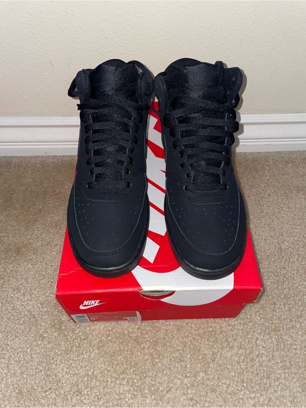 Nike Men’s Black Mid-Top Sneakers – Matte Finish